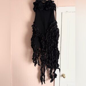 Fashion Nova Black Ruffled Dress